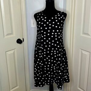 ECI - Size S- Black/White Polka Dot Dress